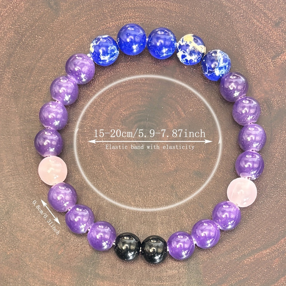 Stress-Relief Crystal Bracelet - Anti-Anxiety Beaded Jewelry for Men & Women, Perfect Gift