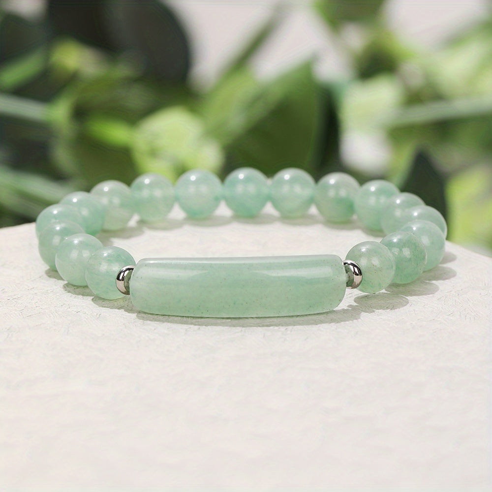 1pc Natural Semi-Precious Stone Rectangular Body Energy Yoga Bracelet, Father's Day Gift