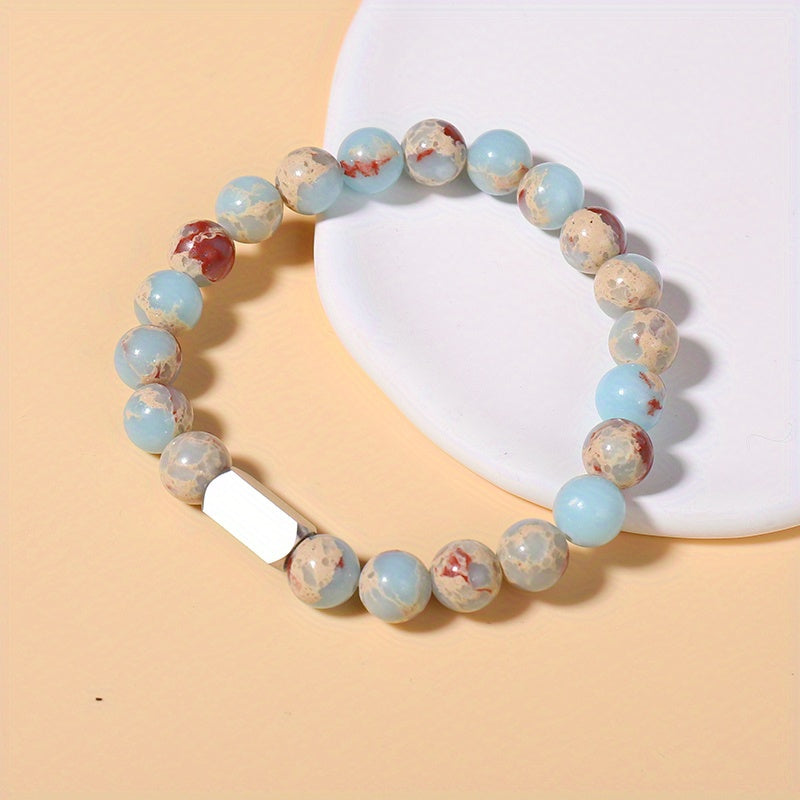 Personalized Beaded Bracelet with Engraving - Perfect Gift for Birthday, Anniversary, Mom, and Family