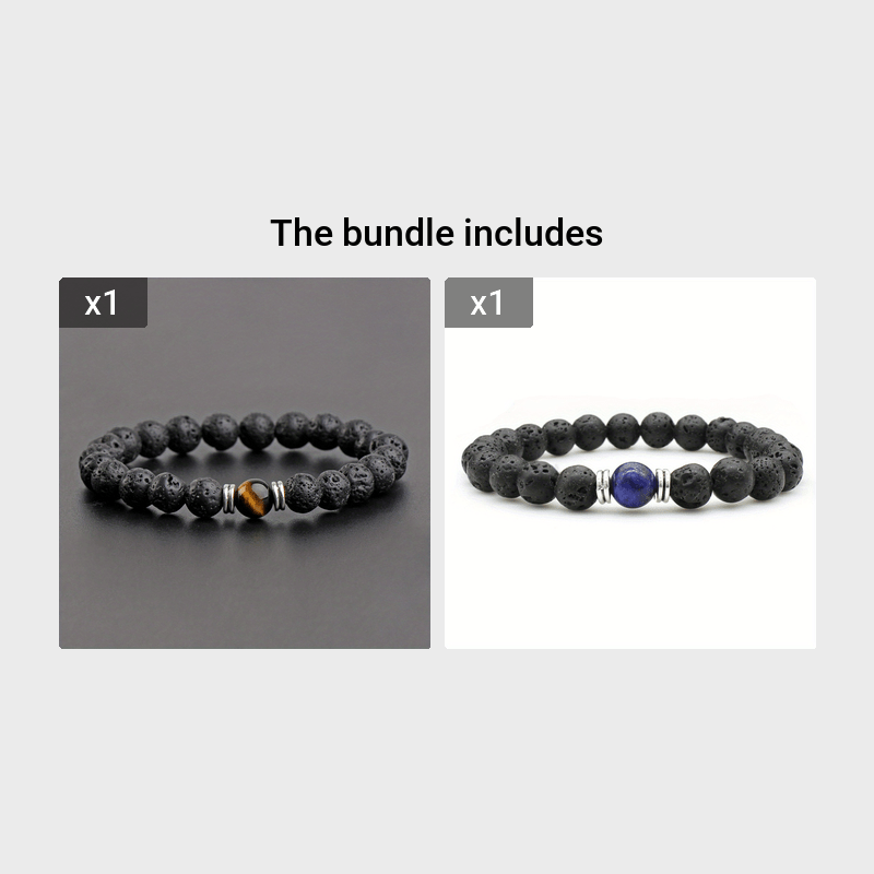 Men's Lava Stone Can Drop Essential Oil Bead Bracelet, Father's Day Gift