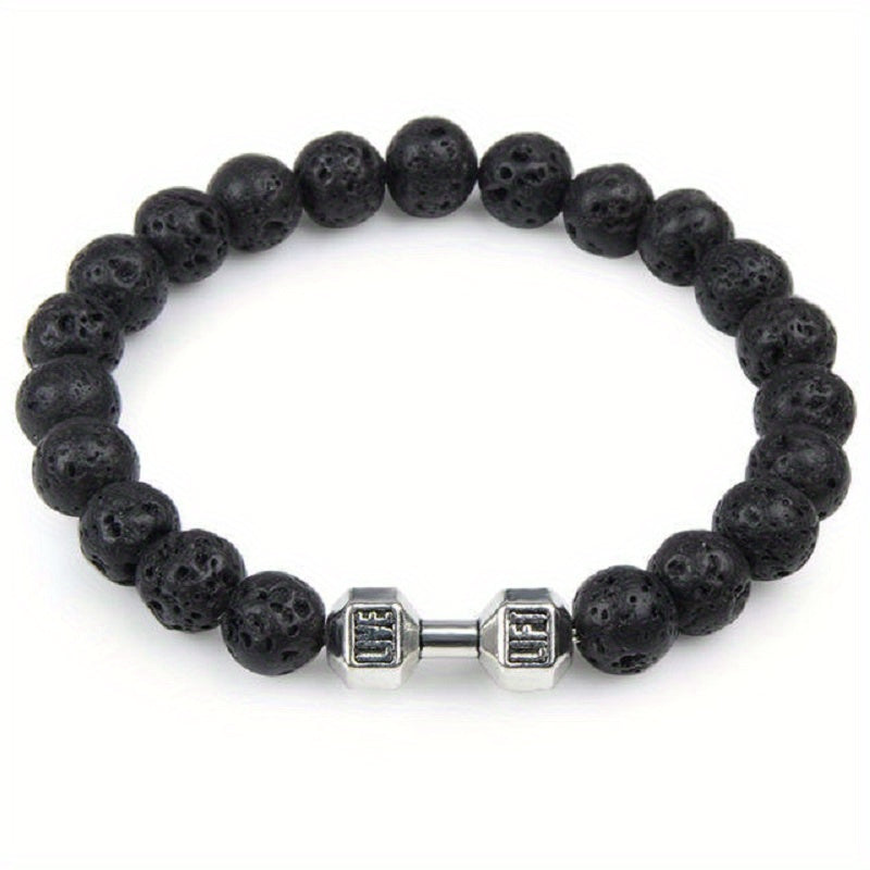 1pc High-Quality 8mm Natural Tiger Stone Beaded Unisex Sports Bracelet - Strong and Elegant Jewelry Gift for Men and Women