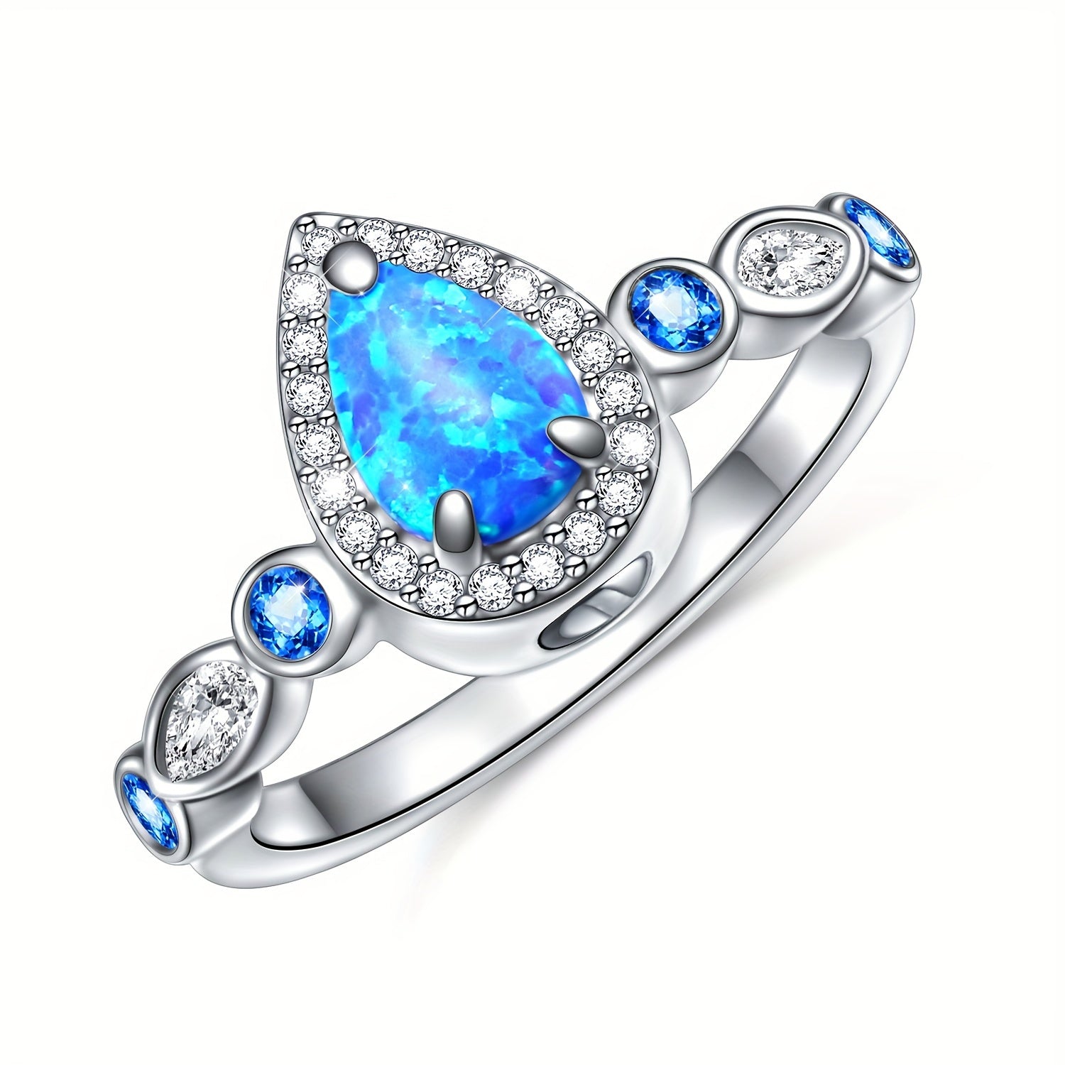 Urn Rings For 925 Ashes For Women 925 Sterling Silver Teardrop Hold Loved Ones Ashes Cremation Rings Synthetic Opal Keepsake Urn Ring Memorial Jewelry Gift For Ashes For Women