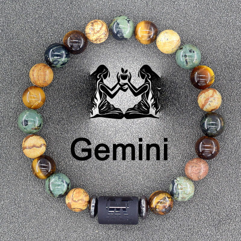 1pc Unique Zodiac Sign Link Bracelet for Men and Women - Adjustable Cancer, Virgo, Leo, Libra Bangle Jewelry for Friendship, Father's Day, and Birthday Gifts - Personalized Astrology Accessories