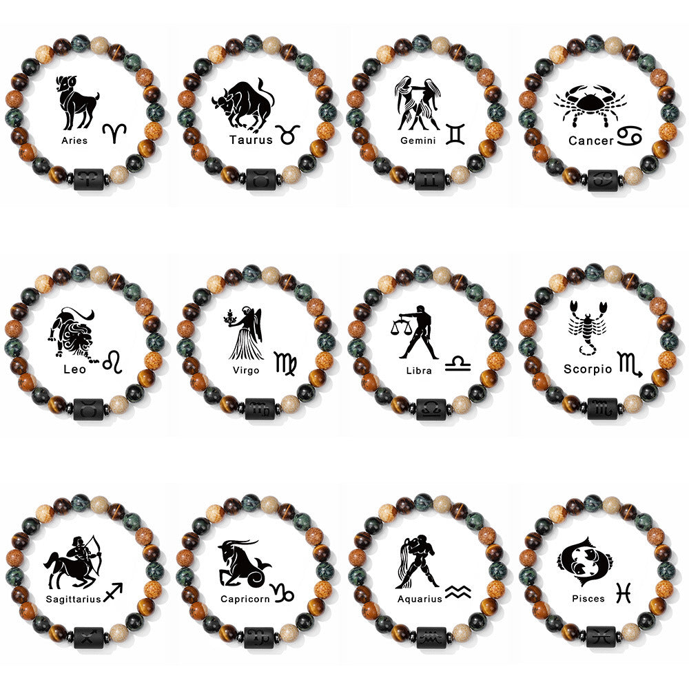 1pc Unique Zodiac Sign Link Bracelet for Men and Women - Adjustable Cancer, Virgo, Leo, Libra Bangle Jewelry for Friendship, Father's Day, and Birthday Gifts - Personalized Astrology Accessories
