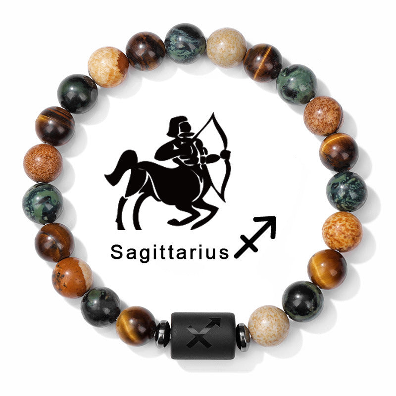 1pc Unique Zodiac Sign Link Bracelet for Men and Women - Adjustable Cancer, Virgo, Leo, Libra Bangle Jewelry for Friendship, Father's Day, and Birthday Gifts - Personalized Astrology Accessories