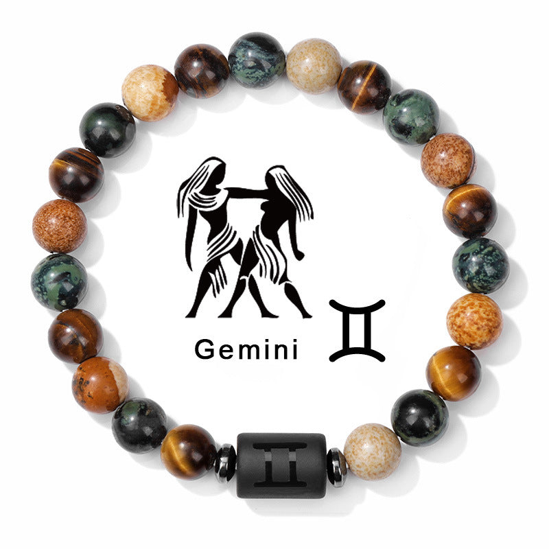 1pc Unique Zodiac Sign Link Bracelet for Men and Women - Adjustable Cancer, Virgo, Leo, Libra Bangle Jewelry for Friendship, Father's Day, and Birthday Gifts - Personalized Astrology Accessories