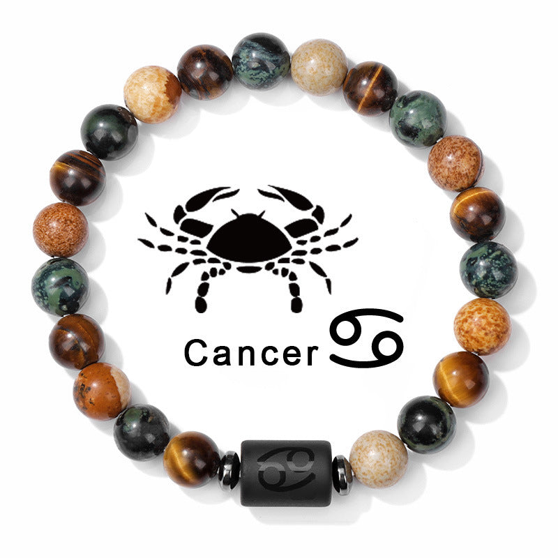 1pc Unique Zodiac Sign Link Bracelet for Men and Women - Adjustable Cancer, Virgo, Leo, Libra Bangle Jewelry for Friendship, Father's Day, and Birthday Gifts - Personalized Astrology Accessories