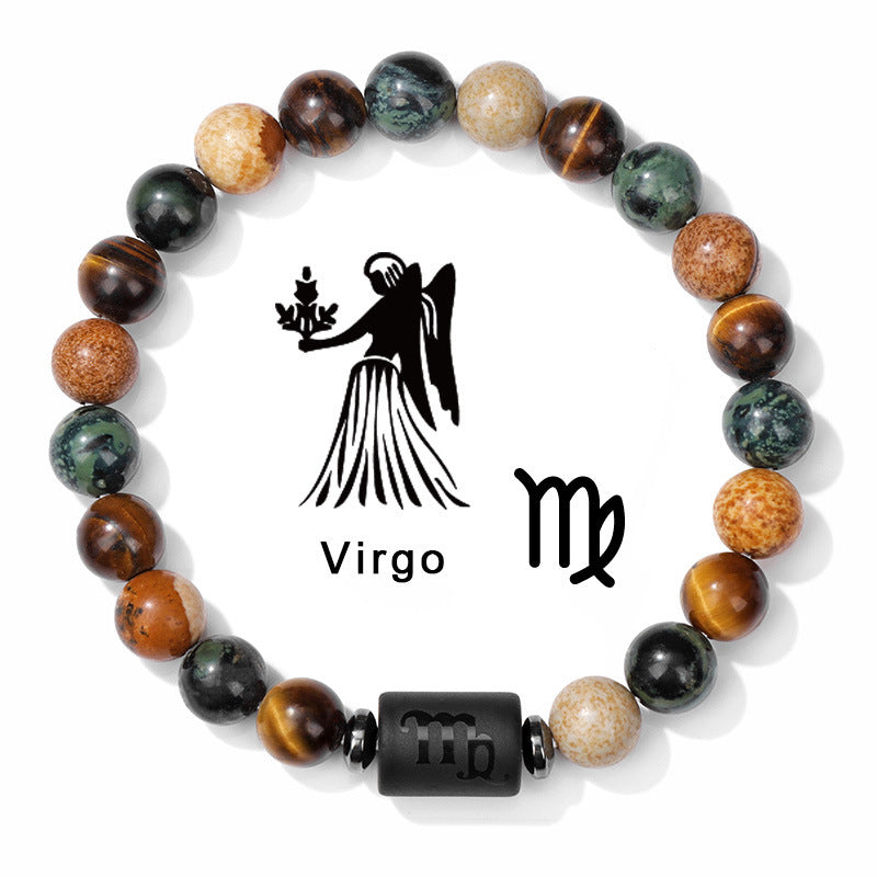 1pc Unique Zodiac Sign Link Bracelet for Men and Women - Adjustable Cancer, Virgo, Leo, Libra Bangle Jewelry for Friendship, Father's Day, and Birthday Gifts - Personalized Astrology Accessories