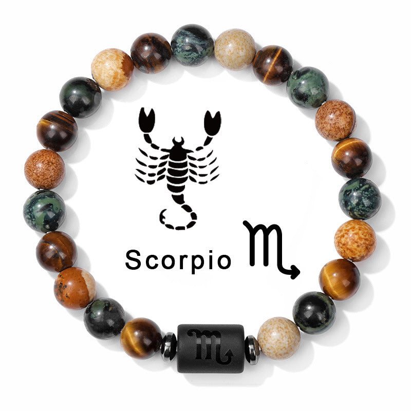 1pc Unique Zodiac Sign Link Bracelet for Men and Women - Adjustable Cancer, Virgo, Leo, Libra Bangle Jewelry for Friendship, Father's Day, and Birthday Gifts - Personalized Astrology Accessories