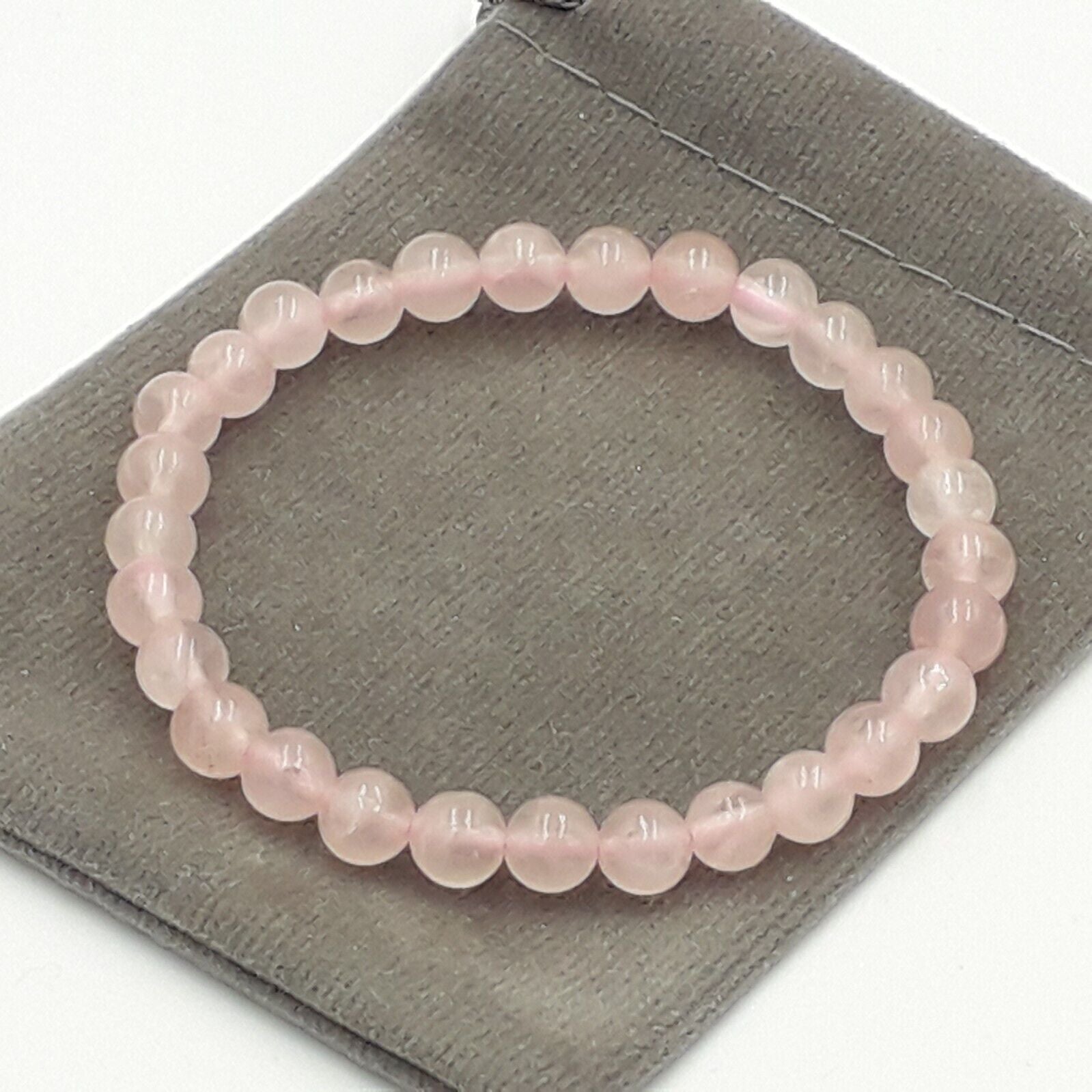 1pc Handmade Rose Quartz Crystal Chakra Gemstone Stretch Bracelet Birthday Gift For Men And Women