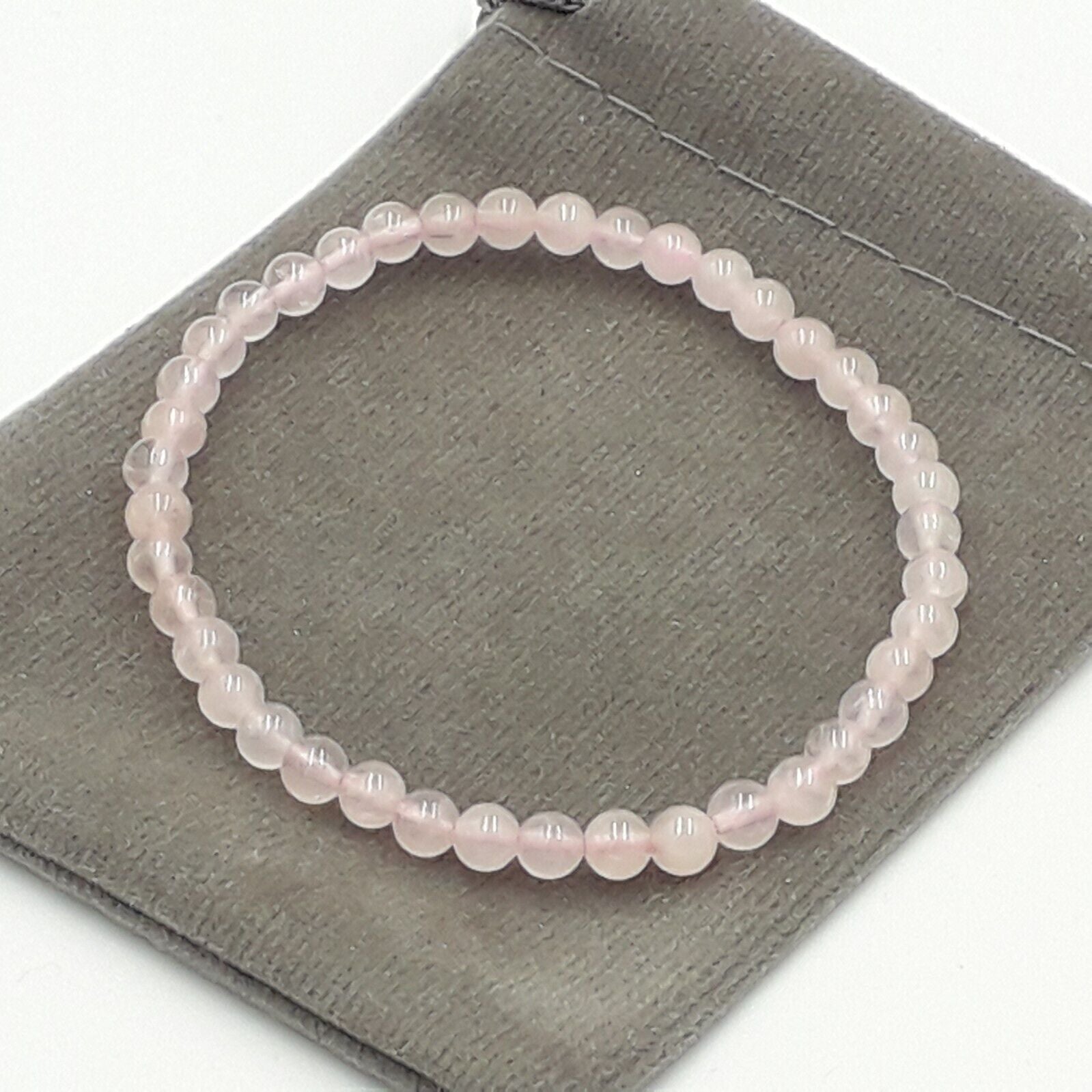 1pc Handmade Rose Quartz Crystal Chakra Gemstone Stretch Bracelet Birthday Gift For Men And Women