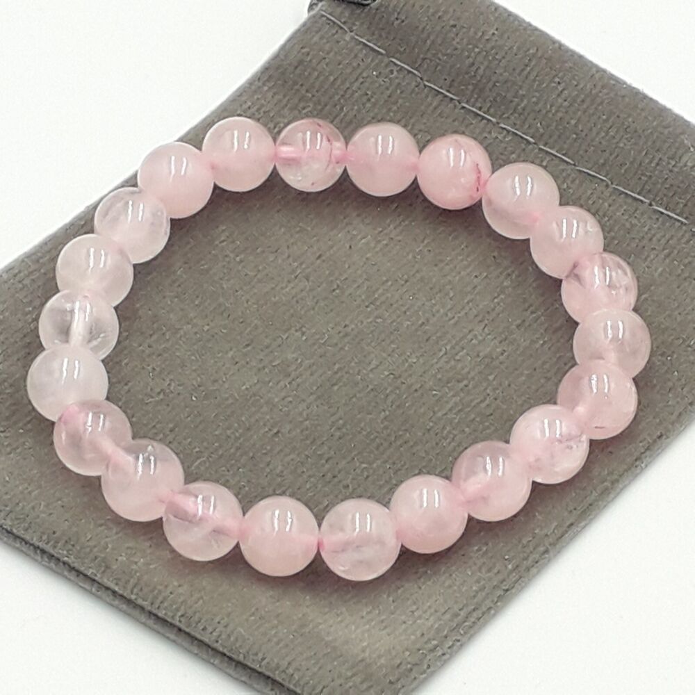 1pc Handmade Rose Quartz Crystal Chakra Gemstone Stretch Bracelet Birthday Gift For Men And Women