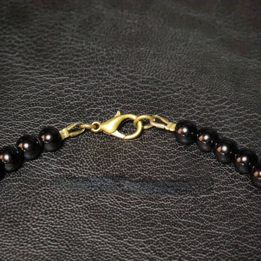 1pc Black Tourmaline Tiger Eye & Citrine Bracelet - 6mm Chakra Adjustable Wrist Jewelry For Men Women