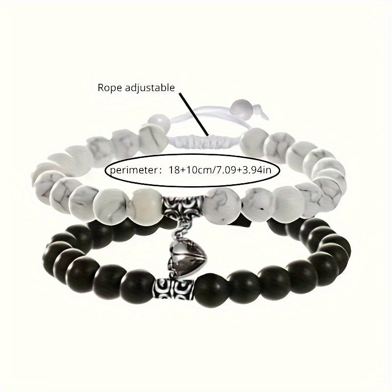 4pcs Set Of Jade Jewelry Featuring Sun And Moon Synthetic Stone, Hexagonal Crystal Couple Necklace, Charm Bracelet, And Lucky Multi-layer Necklace For Men