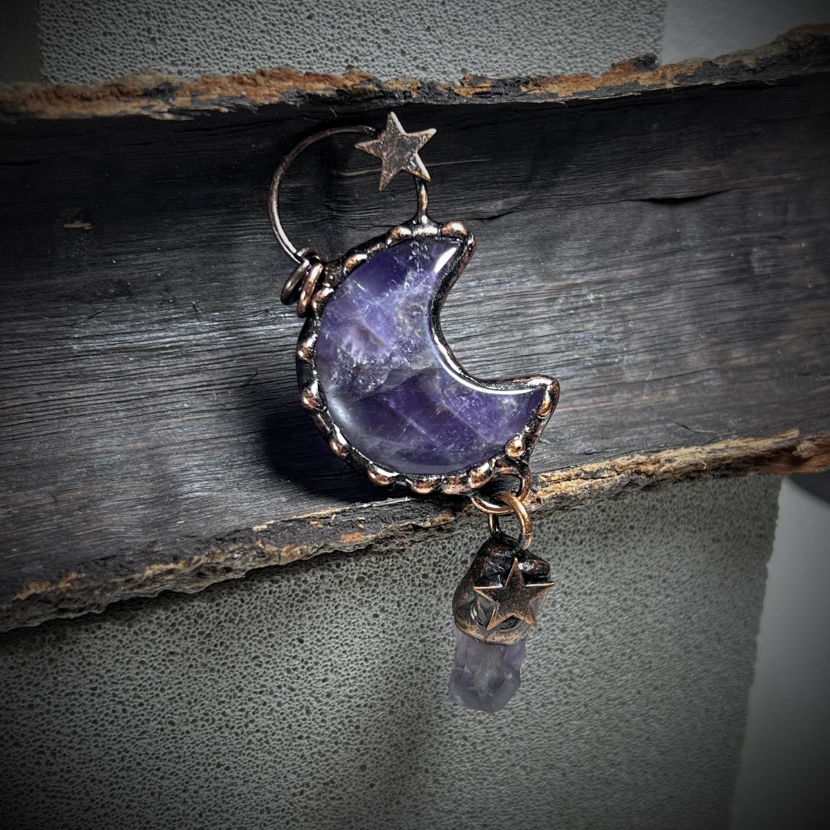 Star Shape Pattern Natural Crystal Stone Pendant Bead For DIY Jewelry Making Halloween Decoration