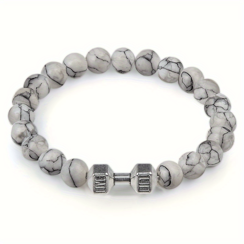 1pc High-Quality 8mm Natural Tiger Stone Beaded Unisex Sports Bracelet - Strong and Elegant Jewelry Gift for Men and Women