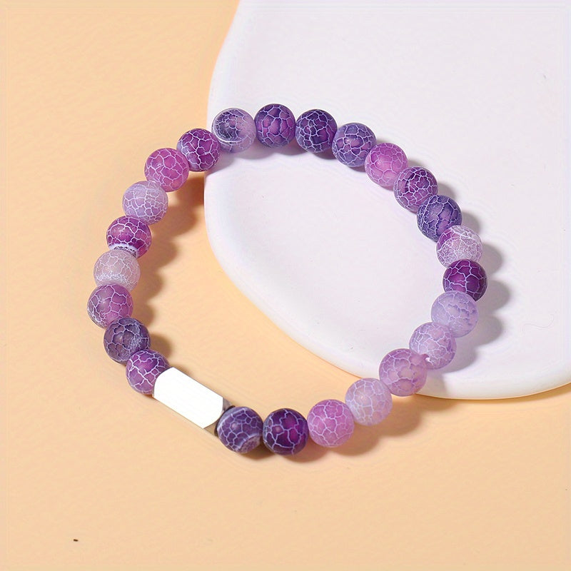 Personalized Beaded Bracelet with Engraving - Perfect Gift for Birthday, Anniversary, Mom, and Family