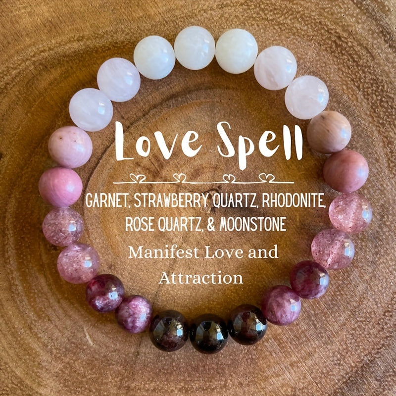 Exquisite Rose Quartz, Rhodonite, and Moonstone Gemstone Triple Wrap Bracelet for Women - Handcrafted Jewelry Gift for Her, Anniversary, Birthday, or Mother's Day - Adjustable, Comfortable, and Stylish Accessory