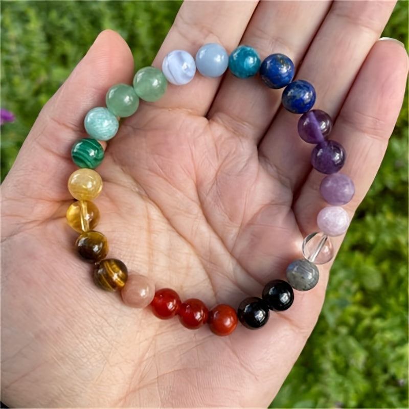 4 Pcs Elegant Bohemian Beaded Bracelet - Natural Citrine, Malachite, Rose Quartz, Moonstone, Tiger Eye, and Vermillion Stones for Wealth, Protection, and Vitality - Suitable for Banquet Party, Daily Wear, and Gift for Her