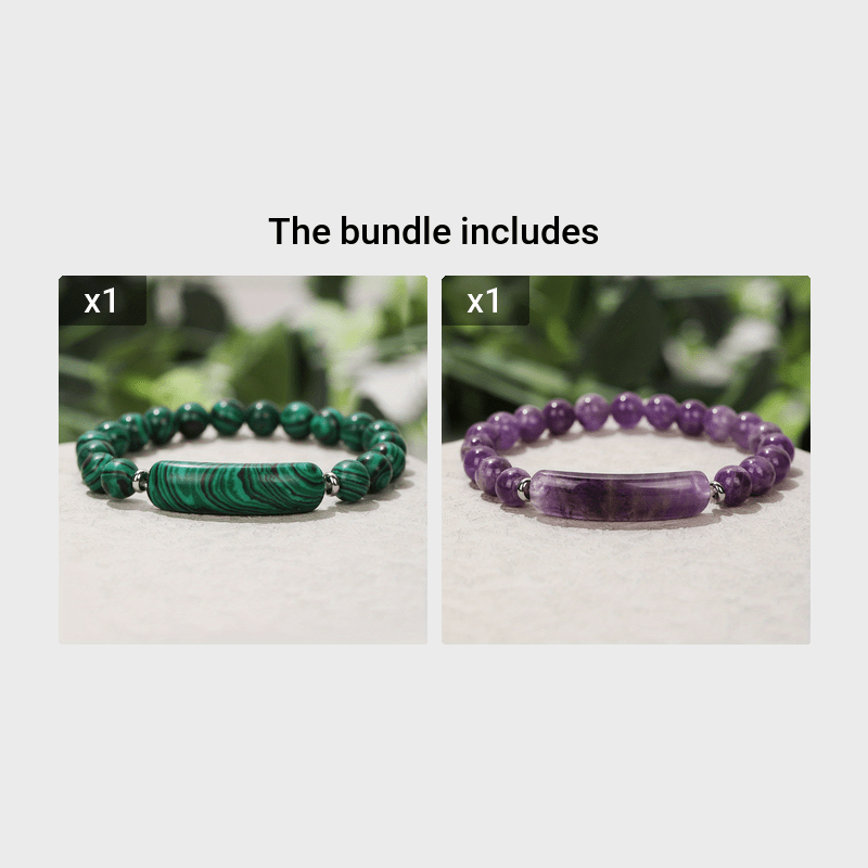 1pc Natural Semi-Precious Stone Rectangular Body Energy Yoga Bracelet, Father's Day Gift