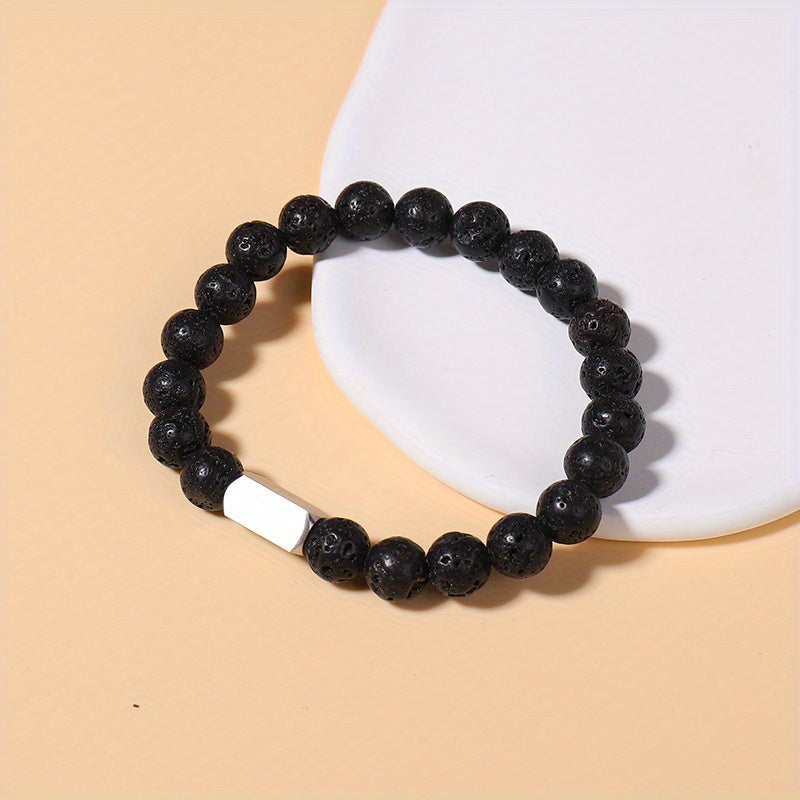 Personalized Beaded Bracelet with Engraving - Perfect Gift for Birthday, Anniversary, Mom, and Family