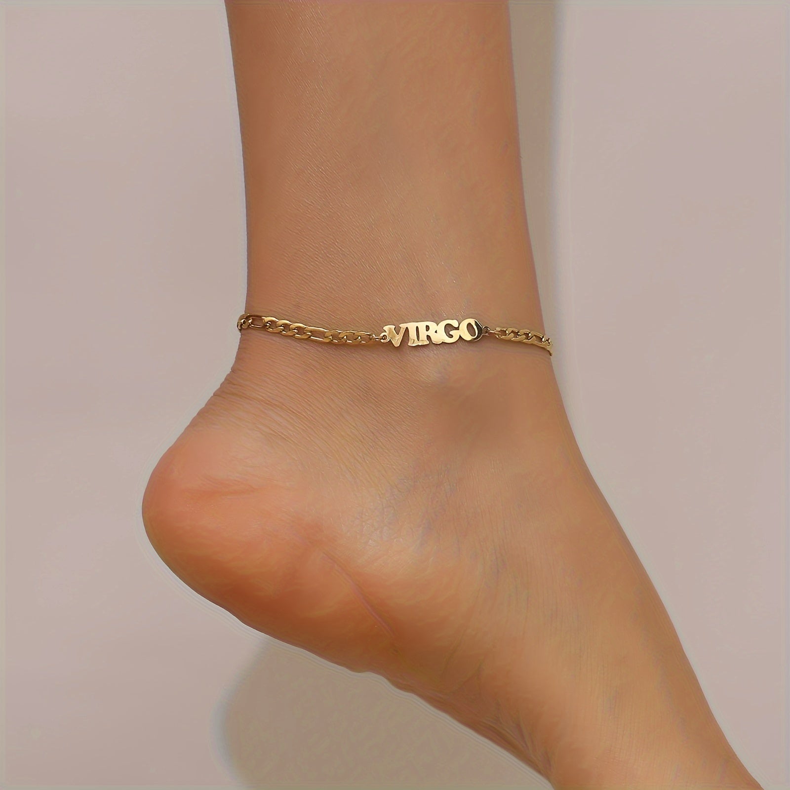 Twelve Zodiac Constellations Delicate Chain Anklet - Stainless Steel Hypoallergenic Ankle Bracelet with Personalized Birthday Zodiac Sign Meaning - Unique Gift for Her or Him