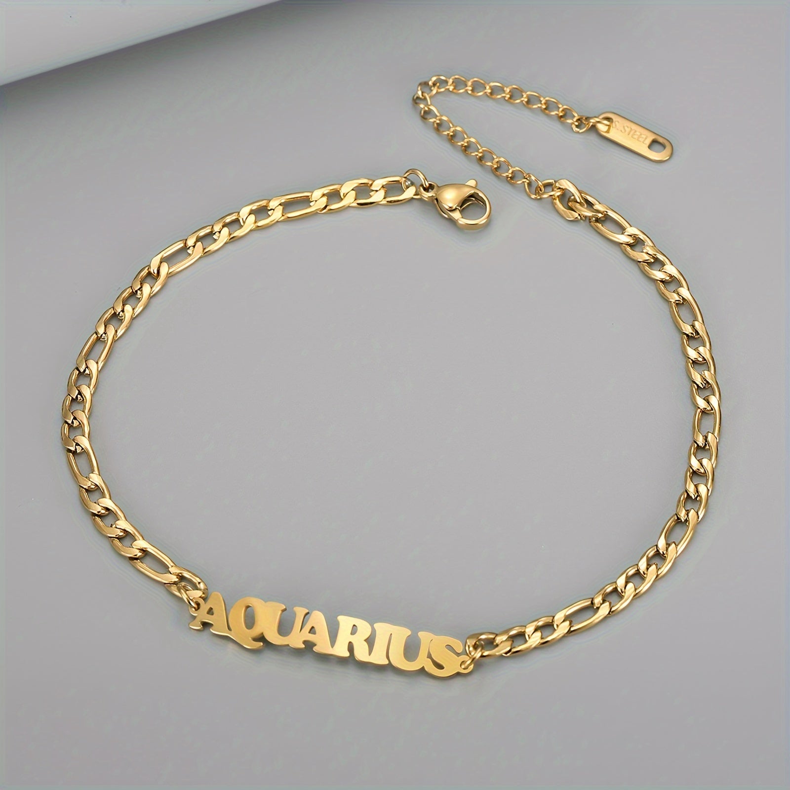 Twelve Zodiac Constellations Delicate Chain Anklet - Stainless Steel Hypoallergenic Ankle Bracelet with Personalized Birthday Zodiac Sign Meaning - Unique Gift for Her or Him
