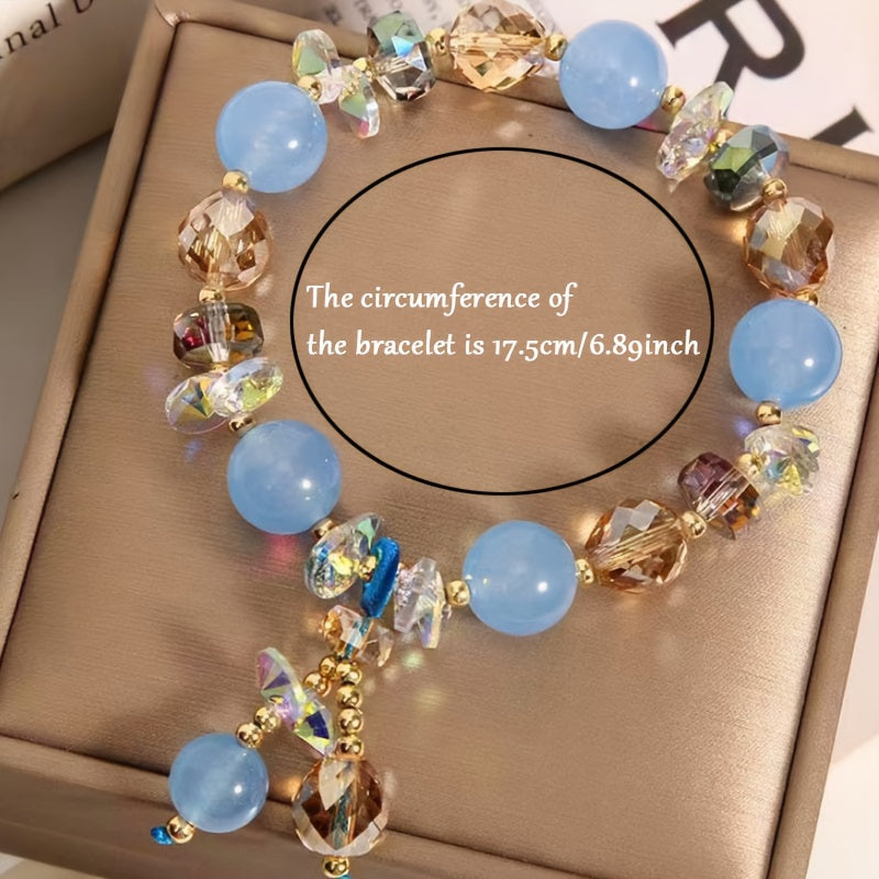 Handmade Aquamarine Bracelet, Yellow Gemstone Bracelet, Fashionable And Simple Bracelet, Showing Elegant Temperament, Is A Perfect Gift For Family/friends/lovers