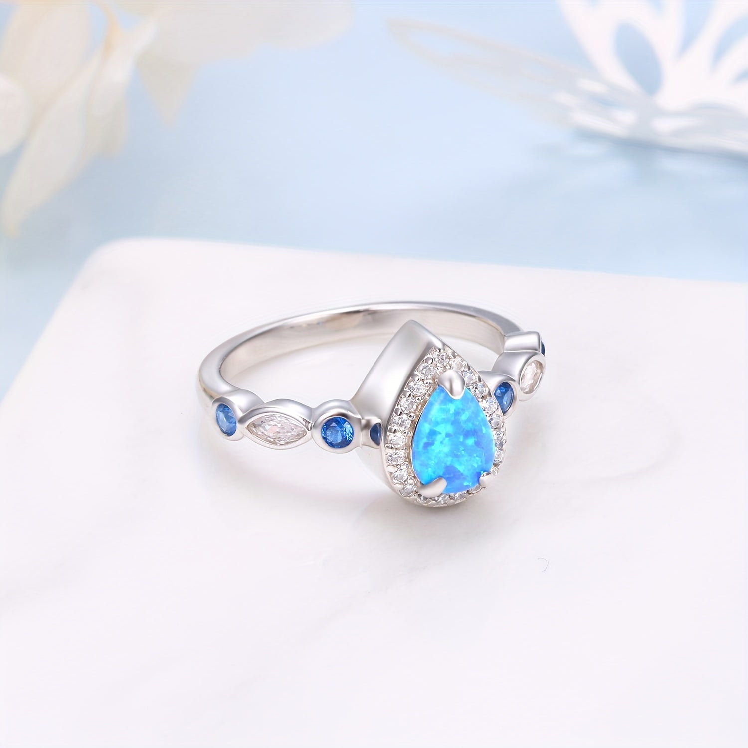 Urn Rings For 925 Ashes For Women 925 Sterling Silver Teardrop Hold Loved Ones Ashes Cremation Rings Synthetic Opal Keepsake Urn Ring Memorial Jewelry Gift For Ashes For Women