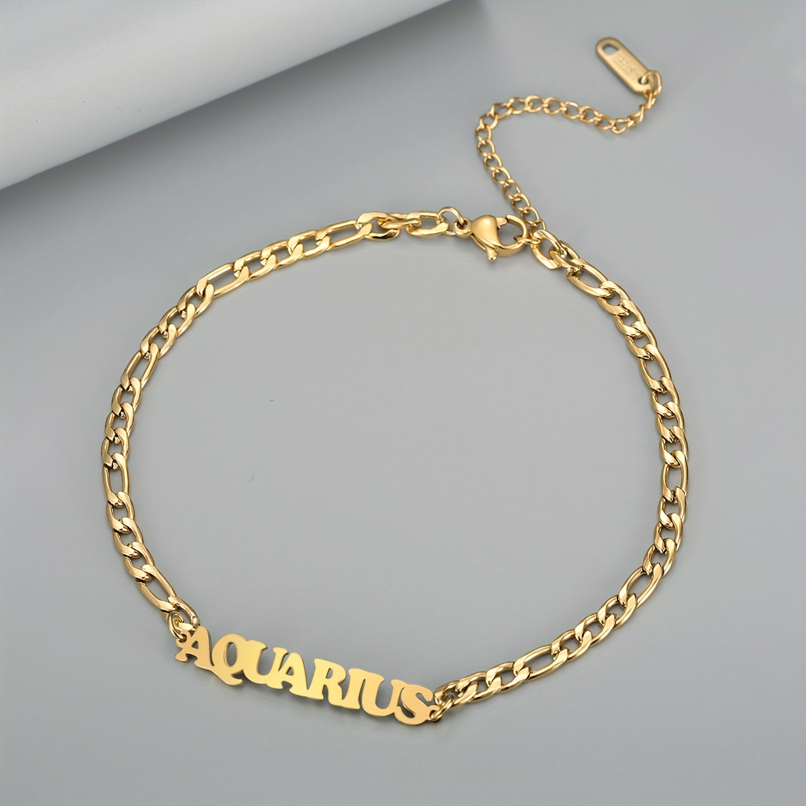 Twelve Zodiac Constellations Delicate Chain Anklet - Stainless Steel Hypoallergenic Ankle Bracelet with Personalized Birthday Zodiac Sign Meaning - Unique Gift for Her or Him