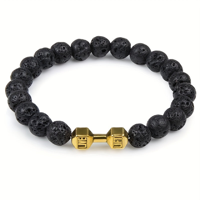 1pc High-Quality 8mm Natural Tiger Stone Beaded Unisex Sports Bracelet - Strong and Elegant Jewelry Gift for Men and Women