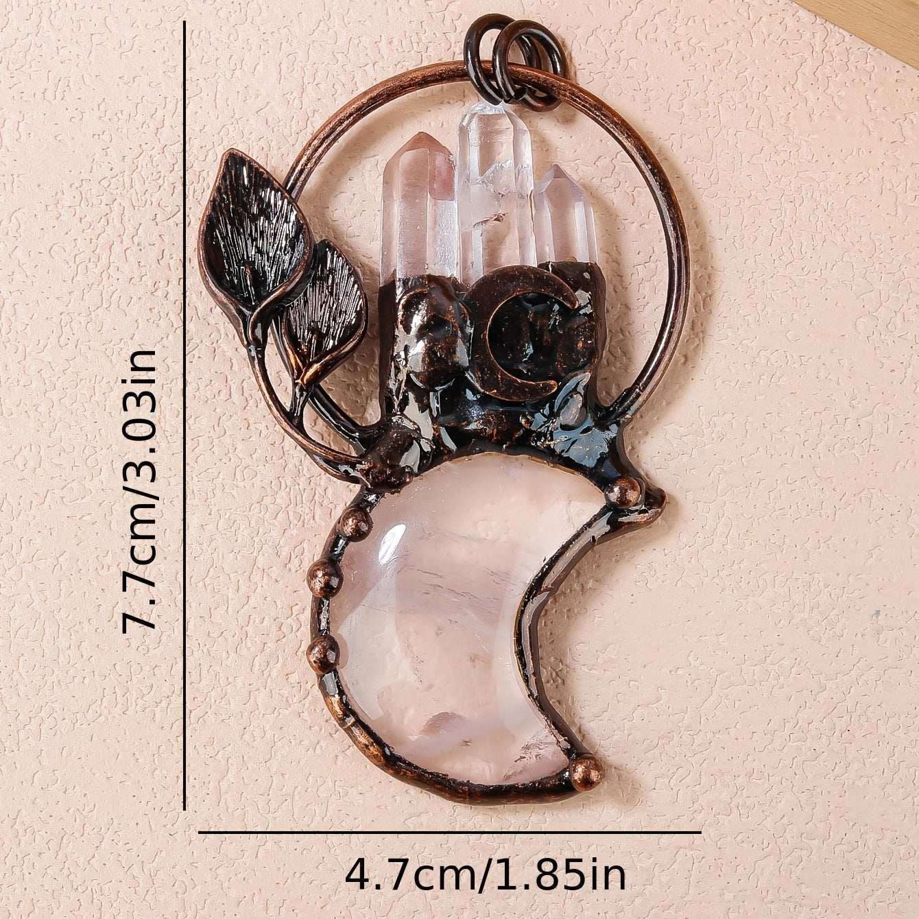 Moon Plant Shape Pendant White Natural Crystal Stone Loose Bead For DIY Jewelry Making Accessories