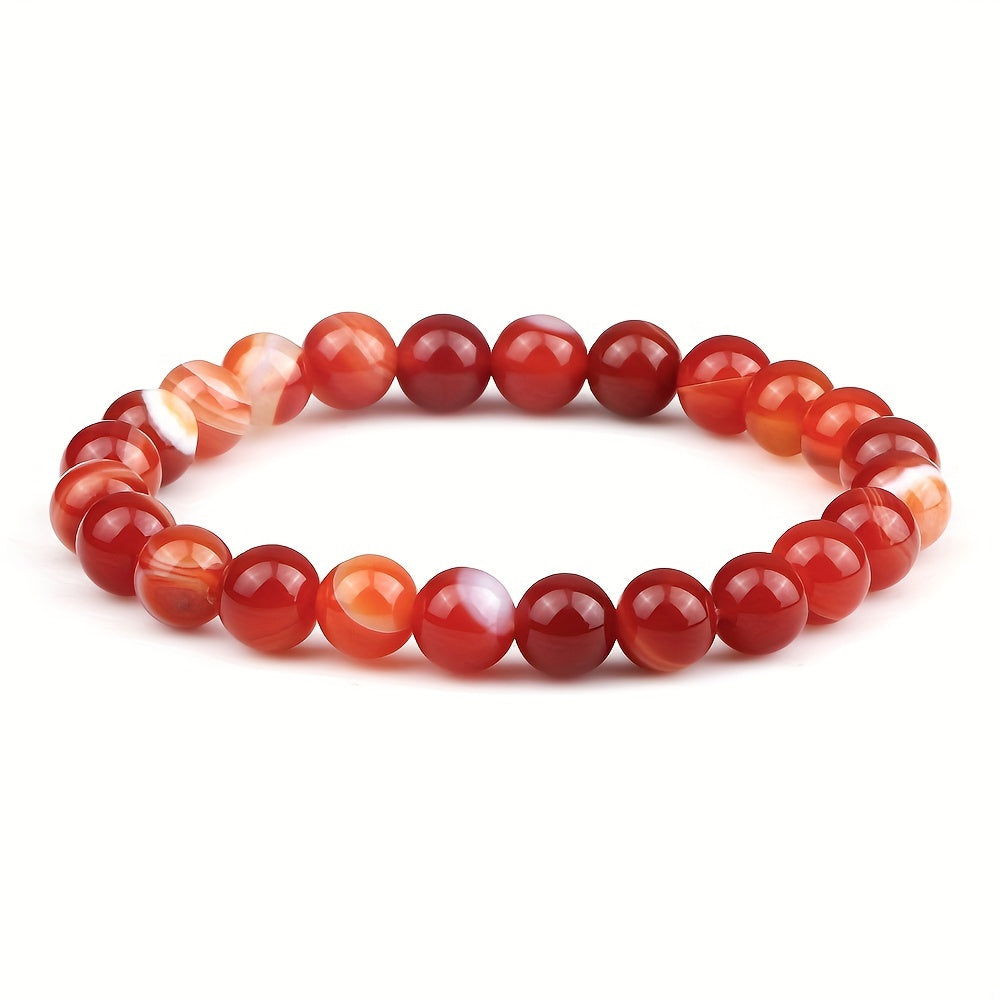 1pc Obsidian Volcano Bracelet for Couples, Men & Women, Tiger Eye Beads, Hand Jewelry, Student Gift