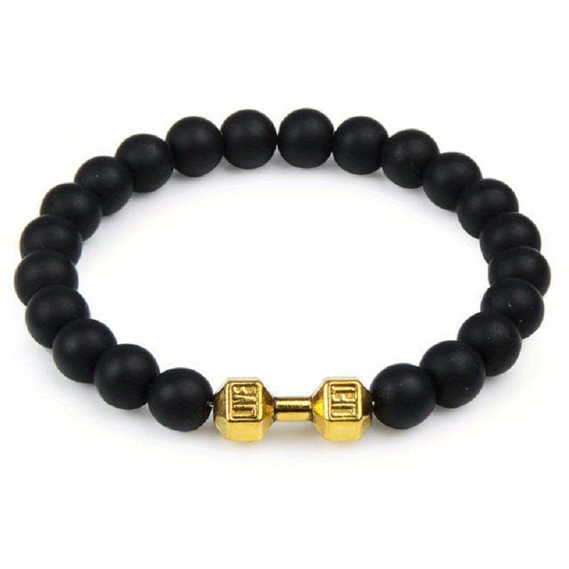 1pc High-Quality 8mm Natural Tiger Stone Beaded Unisex Sports Bracelet - Strong and Elegant Jewelry Gift for Men and Women