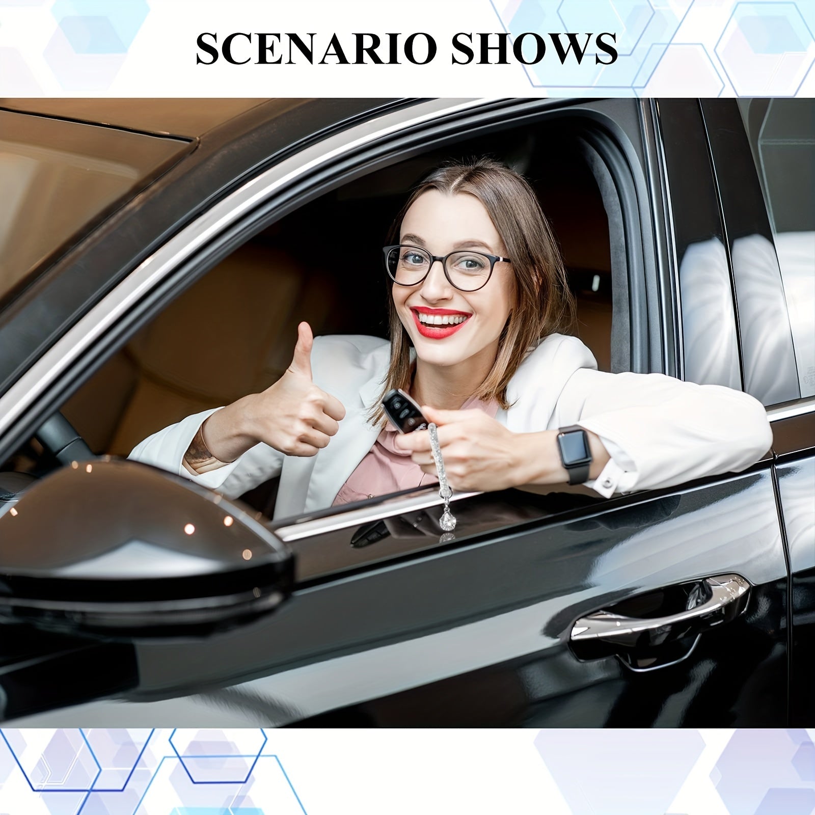 1pc Crystal Bling Car Keychain For Women, Glitter Rhinestone Keychain Ring Strap Keychain Accessories Car Key Decorations, Ideal Choice For Gifts