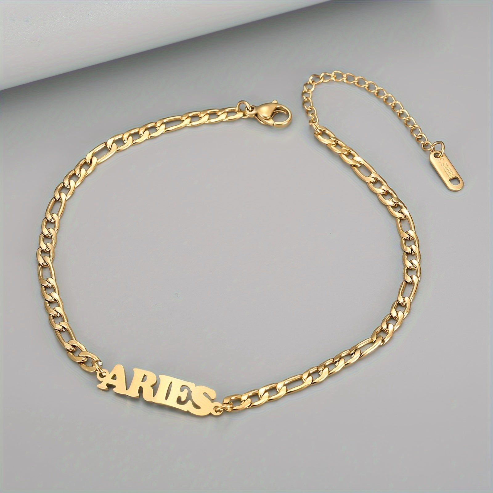 Twelve Zodiac Constellations Delicate Chain Anklet - Stainless Steel Hypoallergenic Ankle Bracelet with Personalized Birthday Zodiac Sign Meaning - Unique Gift for Her or Him