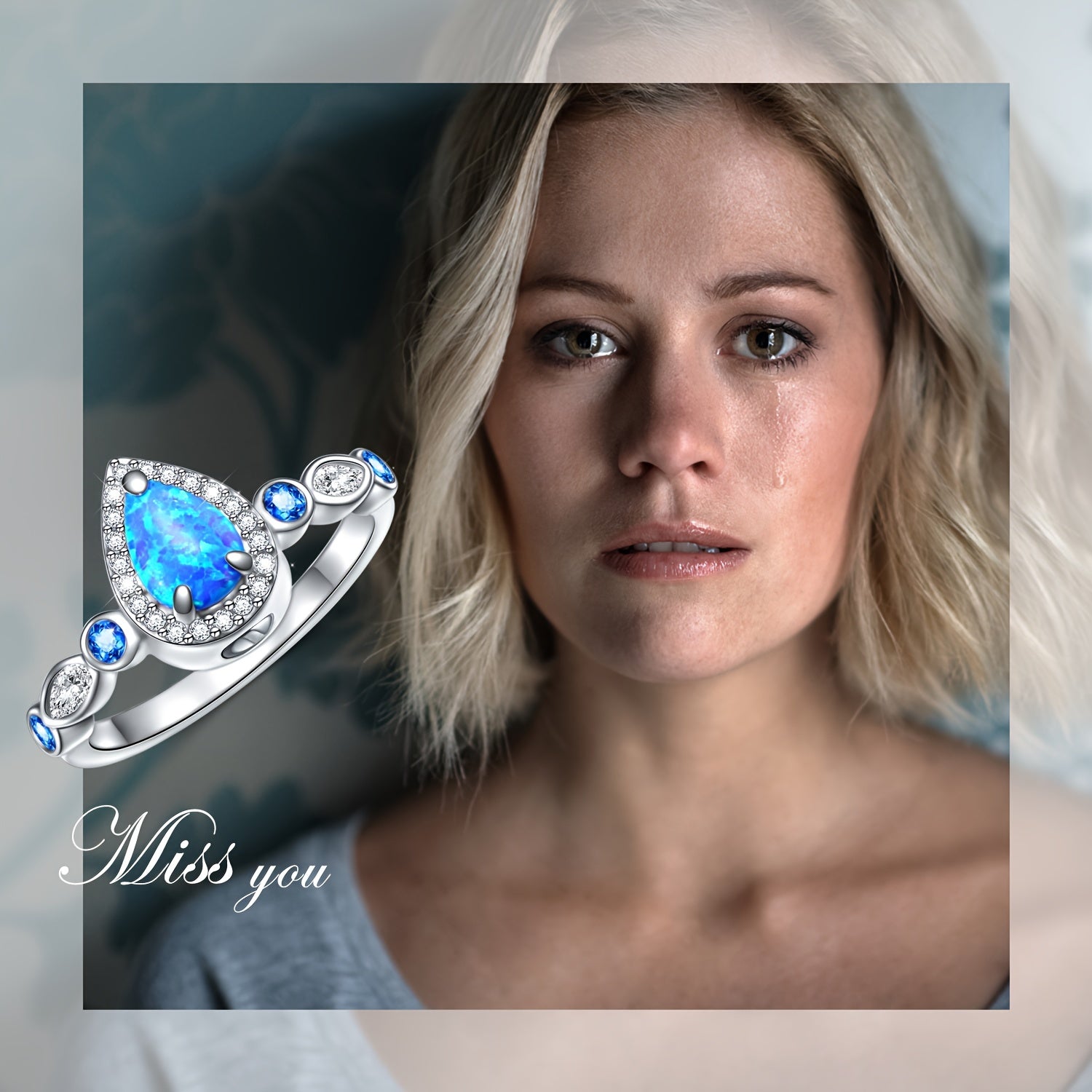 Urn Rings For 925 Ashes For Women 925 Sterling Silver Teardrop Hold Loved Ones Ashes Cremation Rings Synthetic Opal Keepsake Urn Ring Memorial Jewelry Gift For Ashes For Women