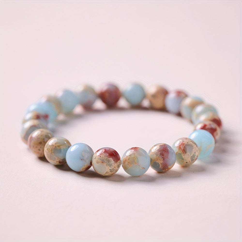 1pc Obsidian Volcano Bracelet for Couples, Men & Women, Tiger Eye Beads, Hand Jewelry, Student Gift