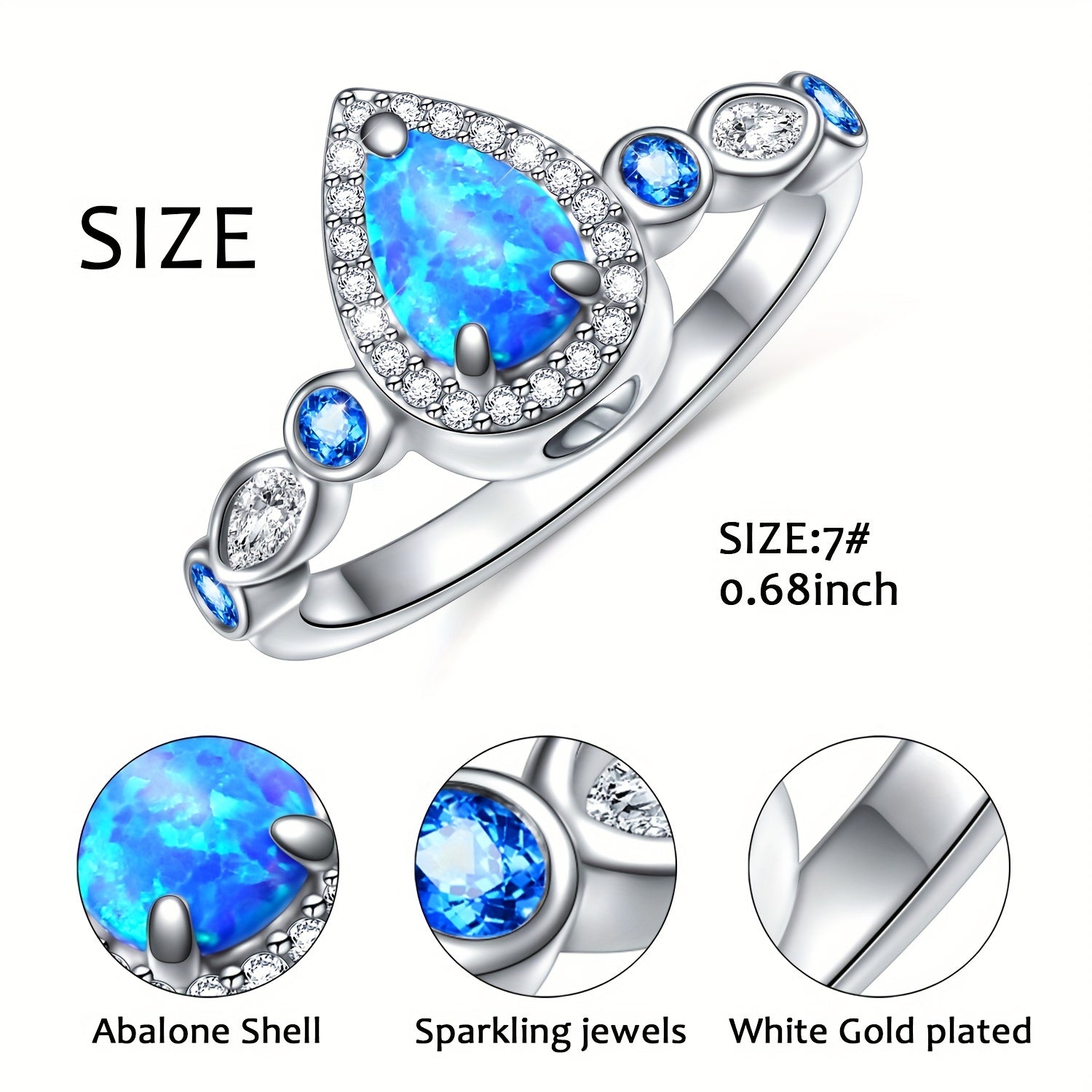 Urn Rings For 925 Ashes For Women 925 Sterling Silver Teardrop Hold Loved Ones Ashes Cremation Rings Synthetic Opal Keepsake Urn Ring Memorial Jewelry Gift For Ashes For Women