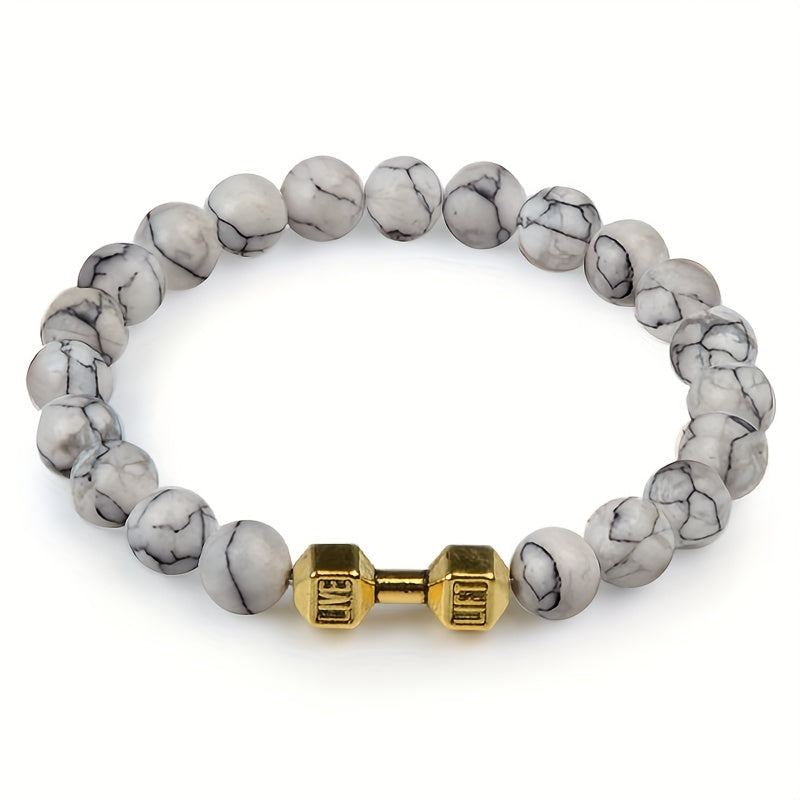 1pc High-Quality 8mm Natural Tiger Stone Beaded Unisex Sports Bracelet - Strong and Elegant Jewelry Gift for Men and Women