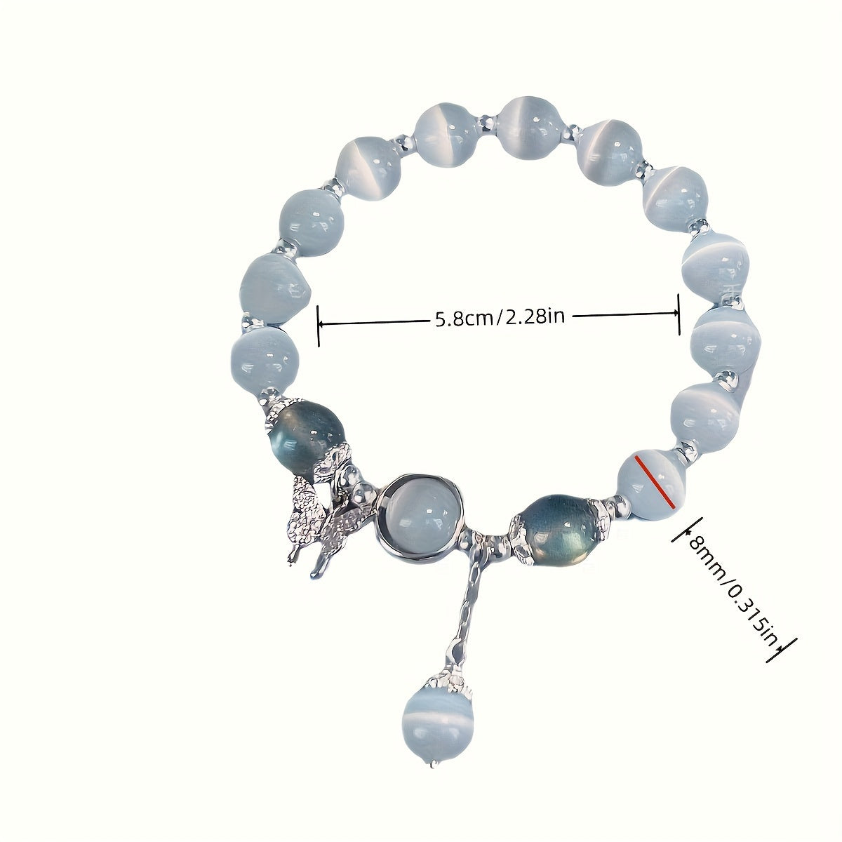 Luminous Blue Synthetic Opal Bracelet – Unisex Fashion Accessory with Moonlight Charm, Perfect as a Stylish Gift
