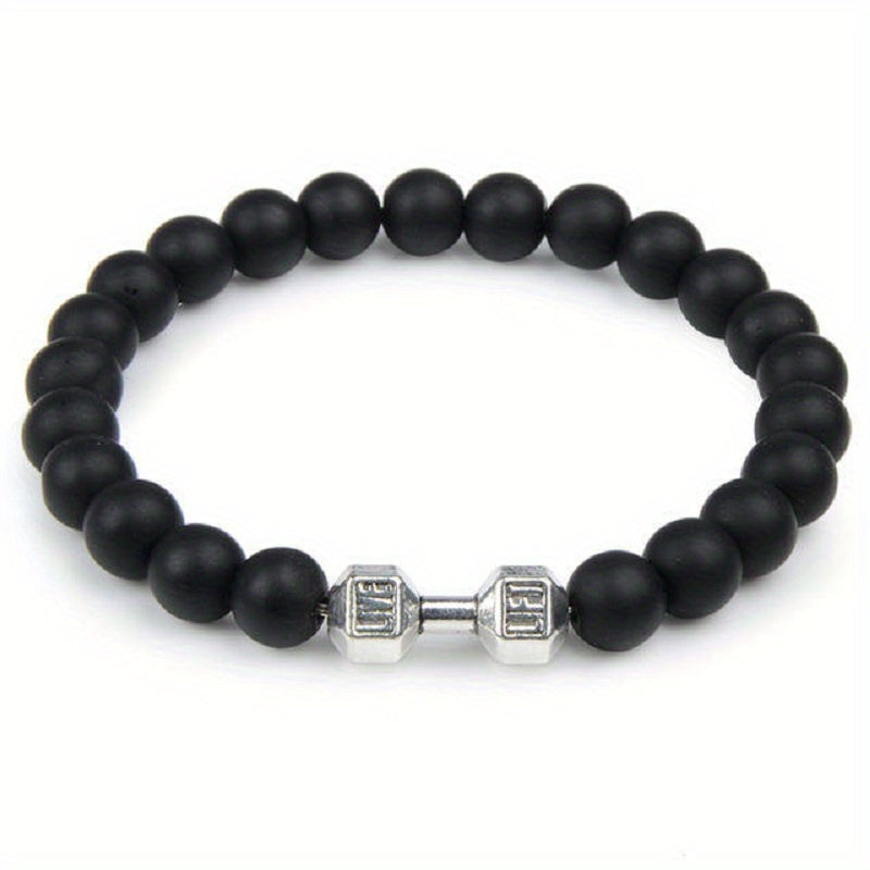 1pc High-Quality 8mm Natural Tiger Stone Beaded Unisex Sports Bracelet - Strong and Elegant Jewelry Gift for Men and Women