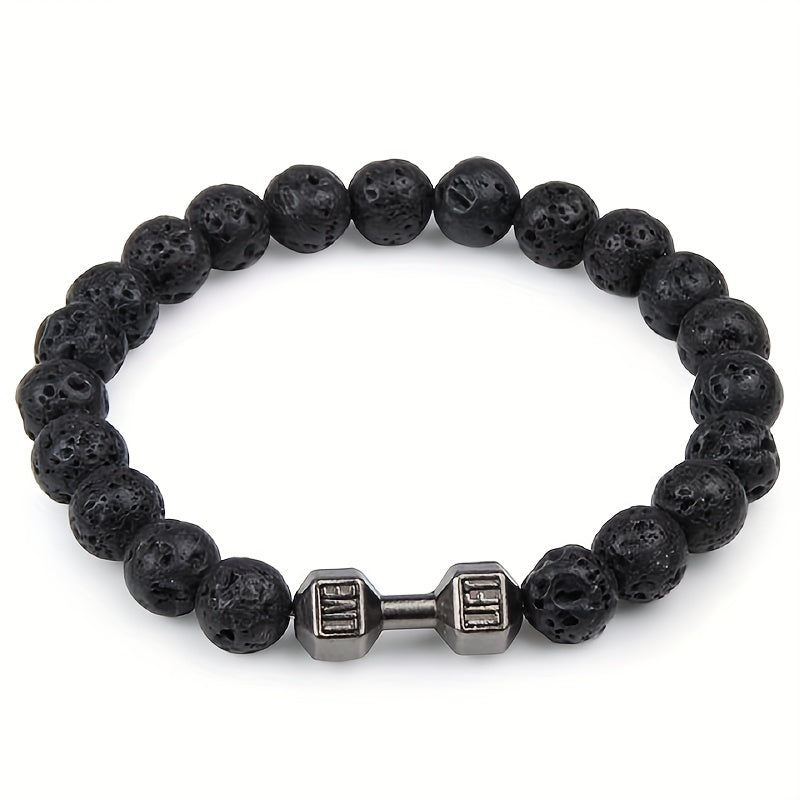 1pc High-Quality 8mm Natural Tiger Stone Beaded Unisex Sports Bracelet - Strong and Elegant Jewelry Gift for Men and Women