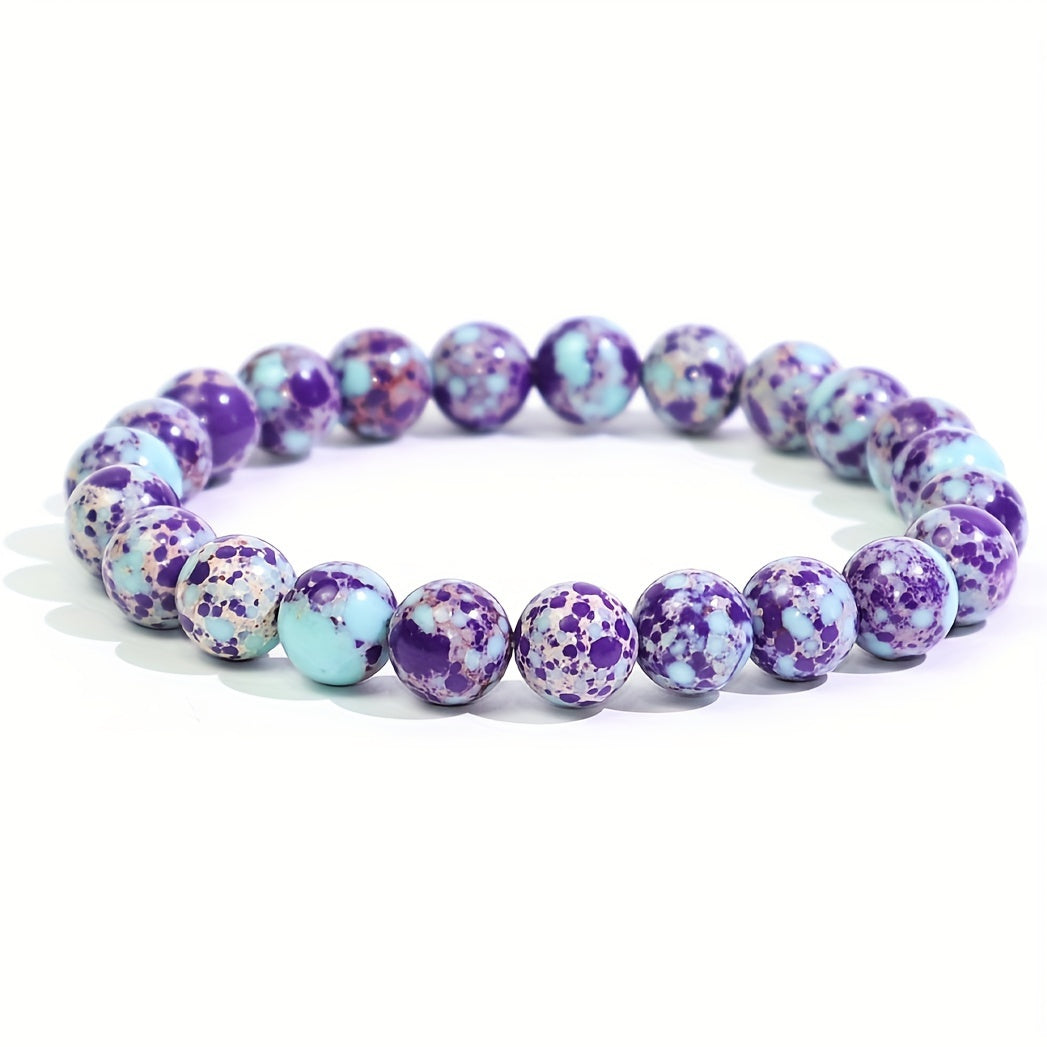 1pc Obsidian Volcano Bracelet for Couples, Men & Women, Tiger Eye Beads, Hand Jewelry, Student Gift