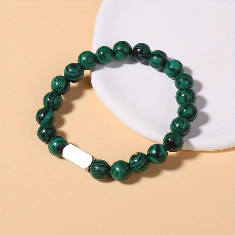 Personalized Beaded Bracelet with Engraving - Perfect Gift for Birthday, Anniversary, Mom, and Family