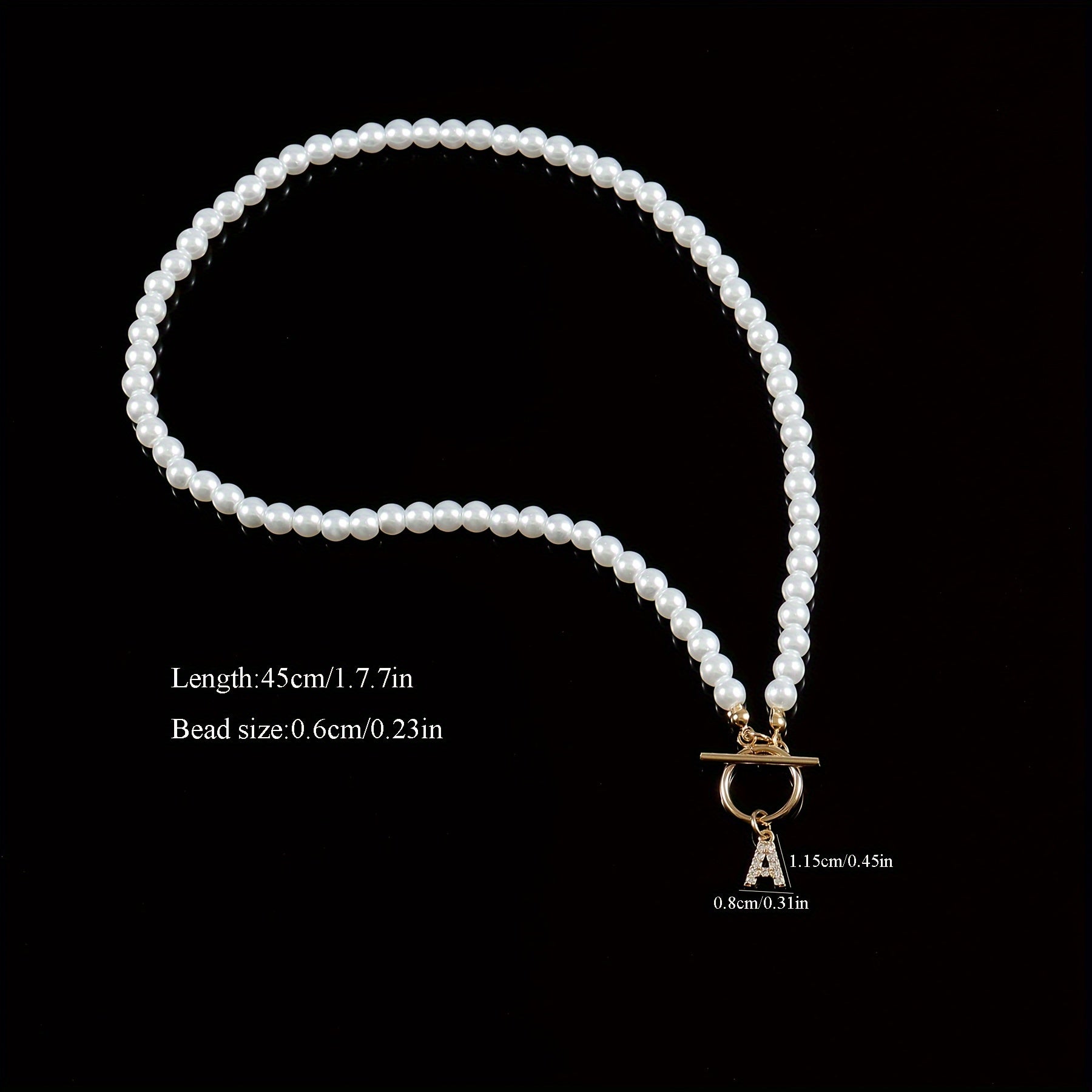 Exquisite Initial Letter Pendant Necklace - Pearl Strands with Zirconia Accents, Toggle Clasp, Shell Pearls, and Dainty Chain - Perfect Party Favors for Women