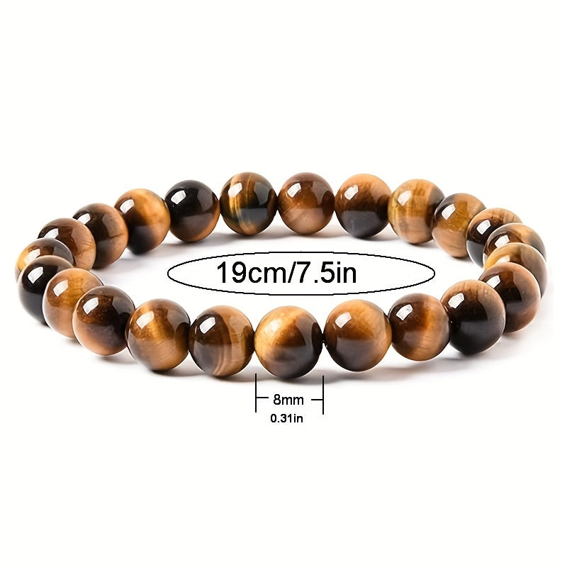 3pcs 8mm Natural Stone Beads Men's & Women's Bracelet: Rose Quartz & Agate Combination