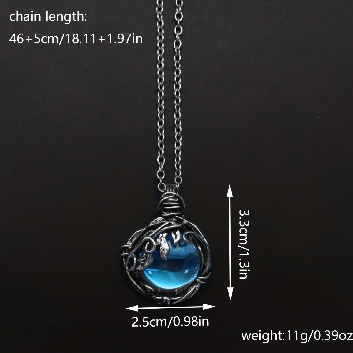 Vintage-Inspired Blue Moonstone Leaf-Shaped Pendant Necklace - Adjustable Leather Rope Chain, Hypoallergenic, Nickel-Free, Ideal Father's Day Gift, Unique Accessory for Men, Birthday Present, Anniversary Gift