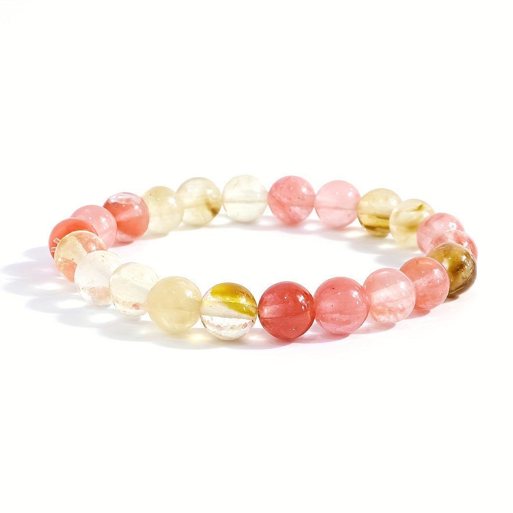 1pc Obsidian Volcano Bracelet for Couples, Men & Women, Tiger Eye Beads, Hand Jewelry, Student Gift