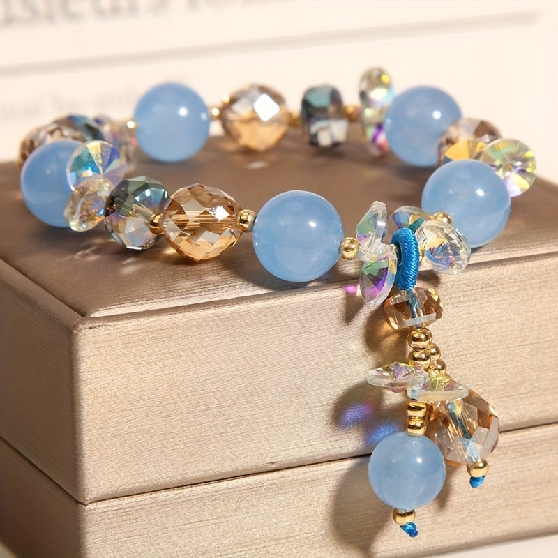 Handmade Aquamarine Bracelet, Yellow Gemstone Bracelet, Fashionable And Simple Bracelet, Showing Elegant Temperament, Is A Perfect Gift For Family/friends/lovers